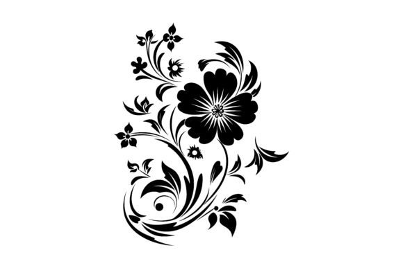 Download Corner Decoration Flowers Silhouette - Flower Collection