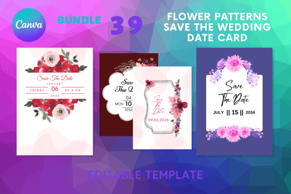 Download Flower Patterns Save the Date Card - Flower Collection