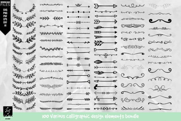 Download Various Calligraphic Design Elements Set - Element Collection