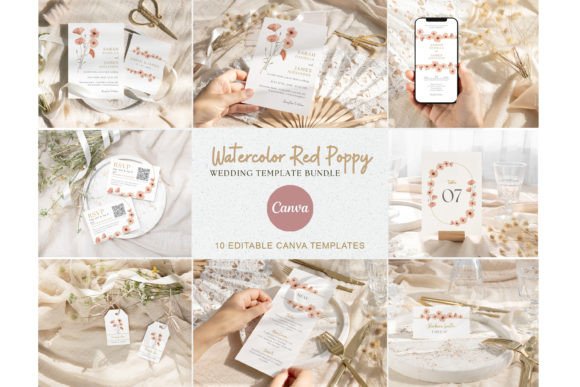 Download Watercolor Poppy Flower Wedding Template - Flower Collection